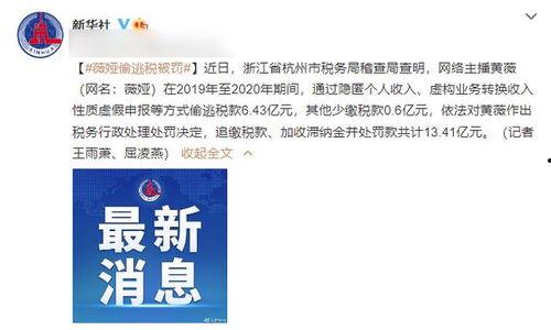 多少明星网红偷税漏税